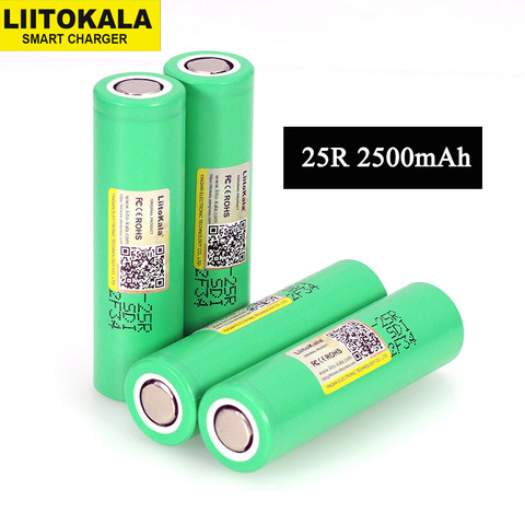 LiitoKala 18650 2500 mAh Rechargeable battery 3.6V INR1865025R 20A discharge batteries For E-cigarette use ► Photo 1/6