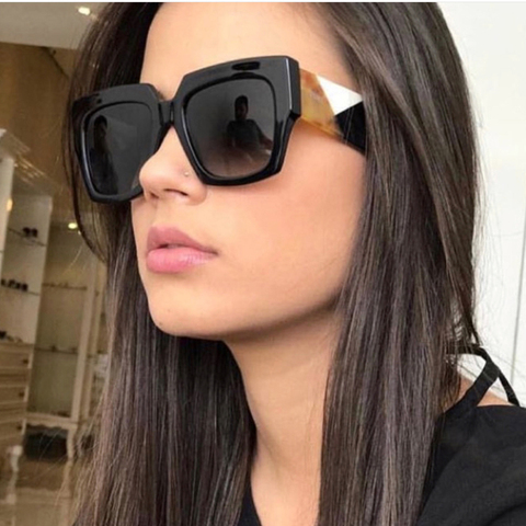 Fashion Oversized Sunglasses Woman Brand Designer Vintage Square Sun Glasses  Female Big Frame