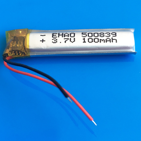 3.7V 100mAh lipo rechargeable battery 500839 lithium polymer for MP3 bluetooth watch pen MID headset headphon video pen ► Photo 1/6