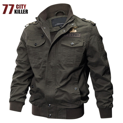 77City Killer Military Pilot Jackets Men Bomber Cotton Coat Tactical Army Jacket Male Casual Air Force Flight Jacket Size M-6XL ► Photo 1/6