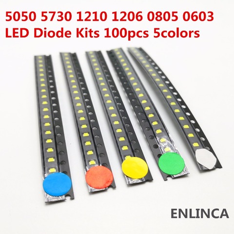 100pcs 0402 0603 0805 1206 smd led Red Yellow Green White Blue Orange light emitting diode Water Clear LED Light Diode Set ► Photo 1/3
