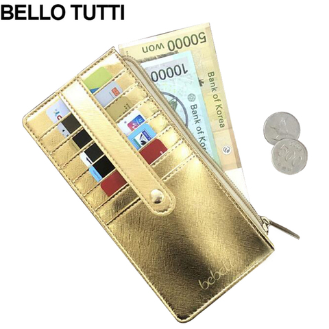 BELLO TUTTI Fashion Women Wallets Long Style Purse Fresh PU Leather Female Wallet Simple Design Zipper Card Holder Envelope Bag ► Photo 1/6