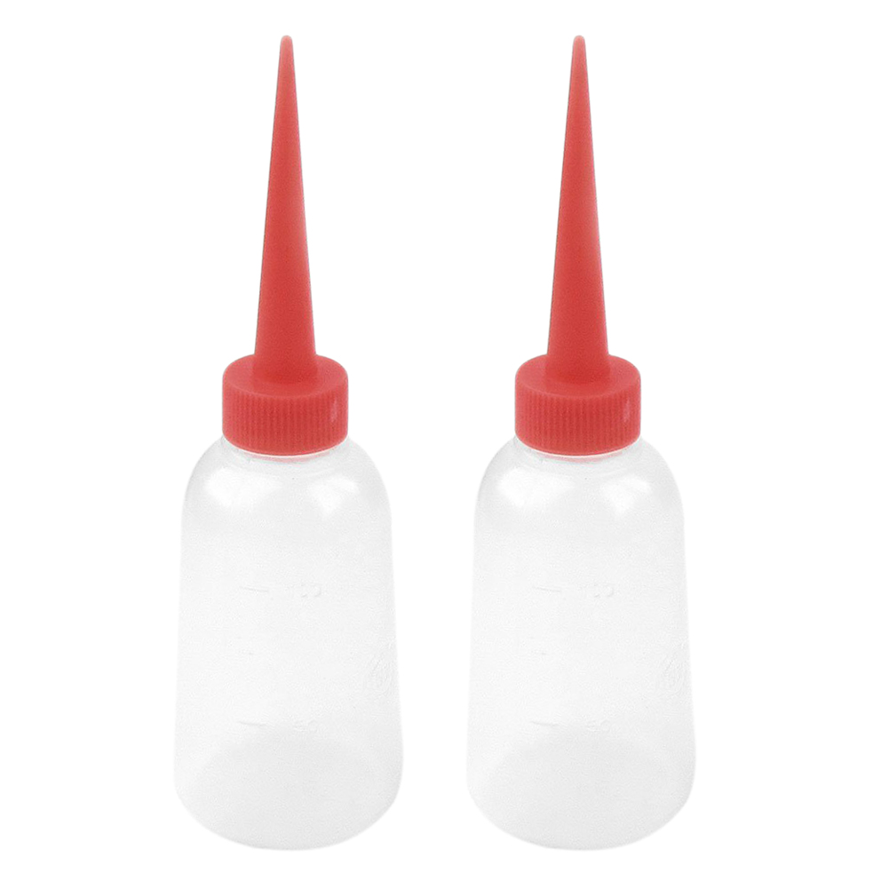 GSFY-2 Pcs 100ml Red Plastic Tip Nozzle Lubricant Oil Squeeze