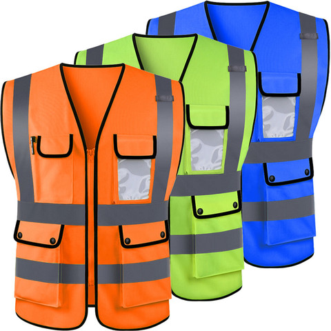 Safety Vest Reflective Driving Jacket Night Security Waistcoat with Pockets