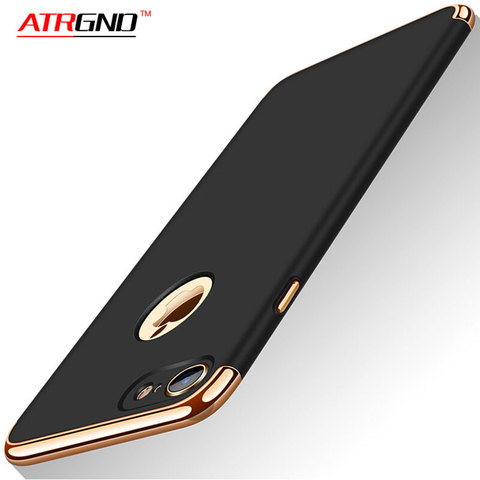 Luxury Plating Phone Case For iphone 6 6s 7 8 5 5s SE X XR XS 11 12 Pro Max Mini PC Matte Hard Cover For iphone 7 Plus Case Capa ► Photo 1/6