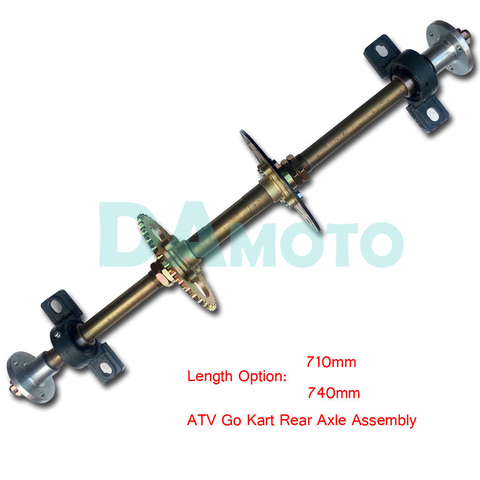 ATV Quad Bike Buggy Go Karts Rear Axle Complete Assembly Kit with Carrier Wheel Hub Brake Disc Chain Sporcket 71cm 74cm 428 ► Photo 1/1