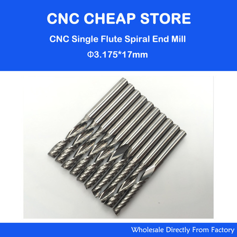 Free shipping 10 pcs Carbide endmill single flute spiral CNC router bits 3.175 x 17mm ► Photo 1/1