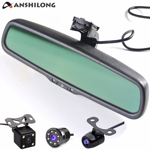ANSHILONG Car Rear View Parking System Kit with Auto Dimming Mirror 4.3