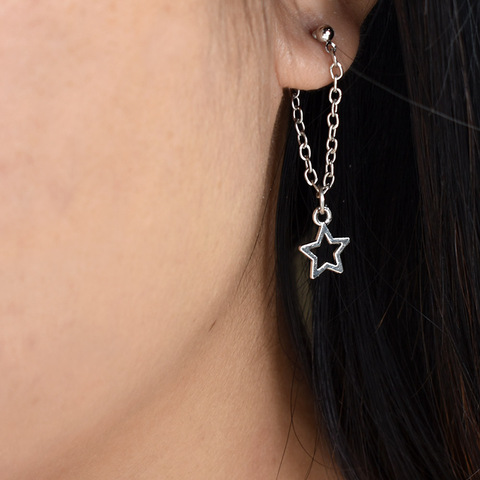 Chadestinty Simple Round Leaf Star Dangle Earrings For Women Tassel Chain Earring Personalized Ear Drops Jewelry Accessories ► Photo 1/6