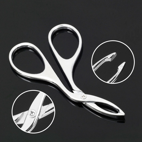 Stainless Steel Scissors Flat Tip Eyebrow Extension Tweezer Clamp Plier Eyebrows Clipper Eyelash Hair Remove Epilating Tool ► Photo 1/6