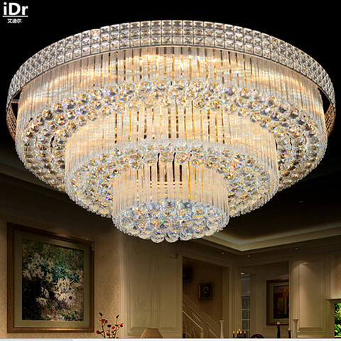 Golden Circular living room lamp crystal lamp S King Cake bedroom living room lights LED lights Ceiling Lights the new listing ► Photo 1/1