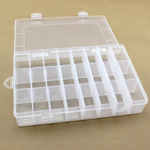 24 grids Removable Plastic Storage Box Transparent Storage Organizer button box Multifunctional Sundries Jewelry Storage Box ► Photo 1/2