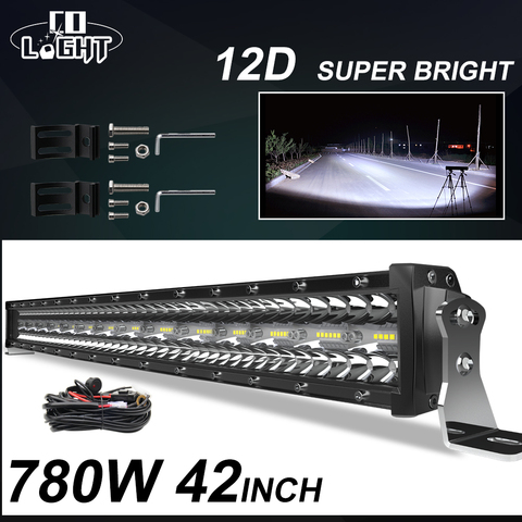 CO LIGHT 3 Rows 42inch LED Bar 780W Combo LED Light Bar for Car Tractor Offroad 4WD 4x4 Truck SUV ATV Driving Work Light 12V 24V ► Photo 1/6