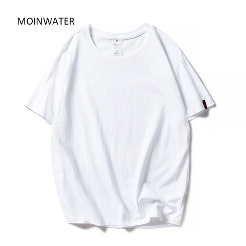 MOINWATER New Women Black White Tshirts Lady Solid Cotton Tees Short Sleeve T shirts Female Summer Tops for Woman  MT1901 ► Photo 1/6