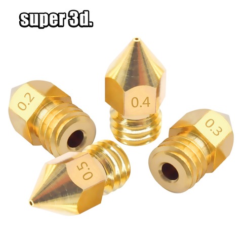 5pcs/lot MK7 MK8 Nozzle 0.4mm 0.3mm  0.5mm Copper 3D Printers Parts Extruder Threaded 1.75&3.0mm Filament Head Brass Nozzles ► Photo 1/6