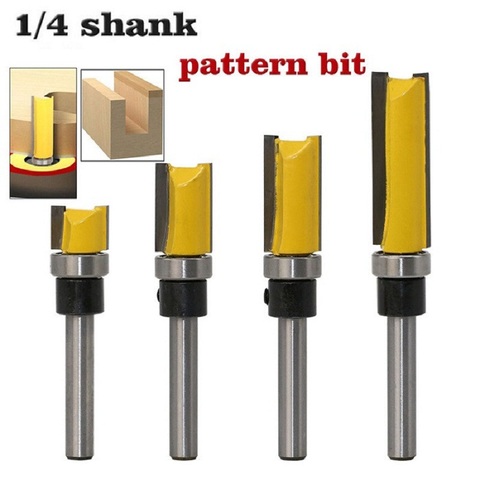1PC 1/4 Inch Shank Template Trim Hinge Mortising Router Bit With Bearing 6.35mm Shank Trimmer Cleaning Flush Router Bit For Wood ► Photo 1/6