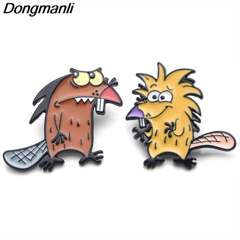 P3769 Dongmanli Cute Beaver Metal Enamel Brooches and Pins for Lapel Pin Backpack Badge Collar Jewelry ► Photo 1/6