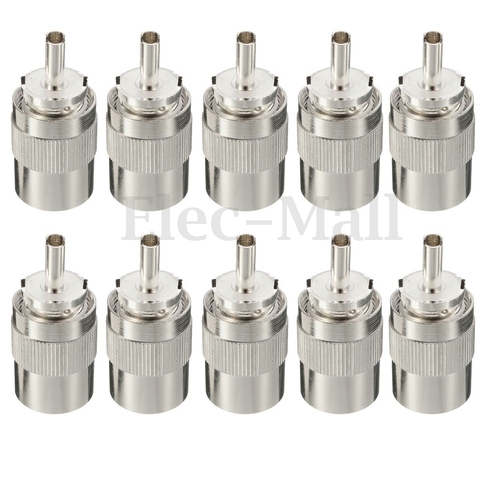 10pcs Connector UHF male PL259 plug solder RG8 RG213 LMR400 7D-FB cable silver ► Photo 1/3