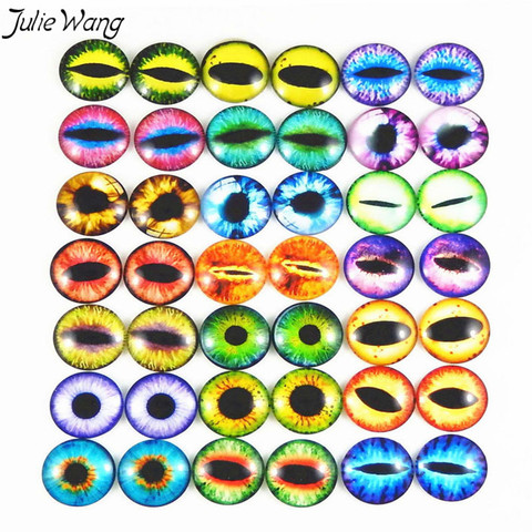 Julie Wang Multi Color Optional Cat Dragon Evil Eye Clear Transparent Time Gem Cover Cameo Cabochon DIY Finding Round 6-30mm ► Photo 1/6