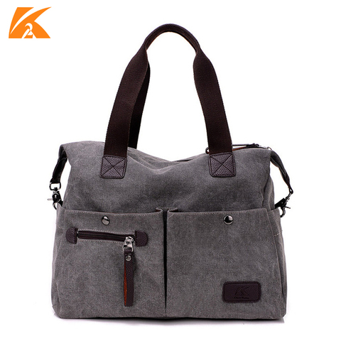 KVKY New Arrive Women Messenger Bag Vintage Canvas Handbags Ladies Travel Bag Female Crossbody Shoulder Bag Big Casual Tote ► Photo 1/6