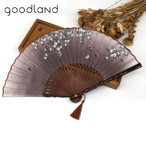 Free Shipping 1pcs Linen Chinese Blossom Bamboo Folding Fan Gift Bag Wedding Favors and Gifts Party Decoration Craft Supplies ► Photo 1/6