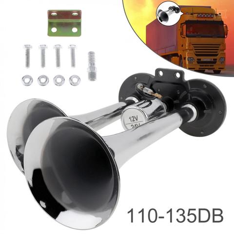 12V/24V 110-135dB Super Loud Dual Car Trumpet Train Powerful Durable Air Horn for Boat Train Car Vehicle No Compressor ► Photo 1/6