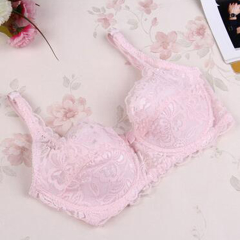 2022 Sexy Bra for Women 3/4 Cup Floral Embroidery Underwear Ladies Plus size bras Push Up Padded underwire Bra Lace Bralette ► Photo 1/6