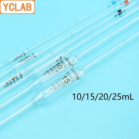 YCLAB 10/15/20/25mL Volumetric Pipettes Glass Class A with One Mark and Belly Laboratory Chemistry Equipment ► Photo 1/4