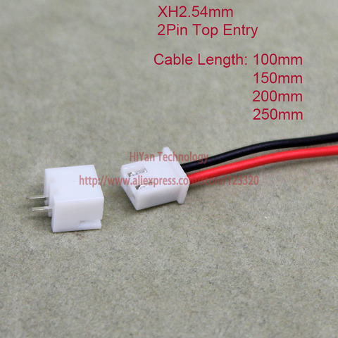 XH2.54 JST 2.54mm Pitch Top Entry 2Pin Connector 100mm To 250mm with 1007 26AWG Electronic Wire Cable Pin Header ► Photo 1/5