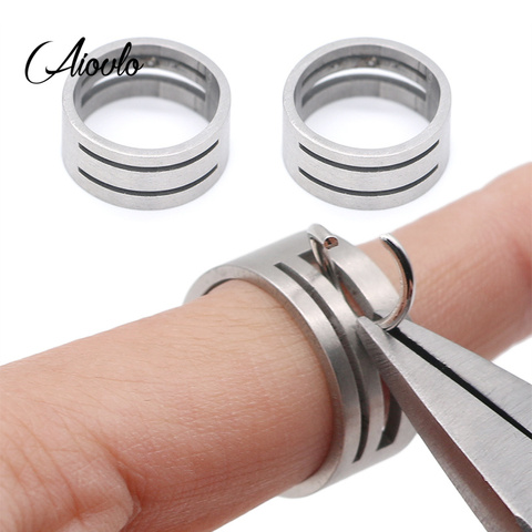 Aiovlo Stainless Steel Jump Ring Opening Closing Finger Jewelry Tools Round Circle Bead Plier for DIY Jewelry Making Tool ► Photo 1/6