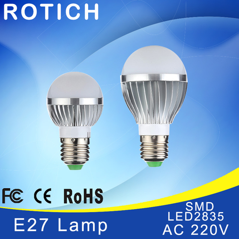 E14 LED E27 lamp IC 5W 10W 15W 110V 220V 230V 265V LED Lights Led Bulb bulb light lighting high brighness Silver metal ► Photo 1/3