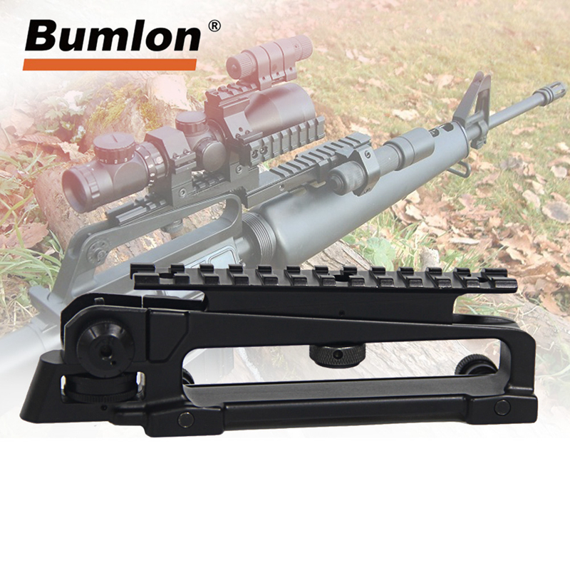 Metal Detachable Carry Handle Dual Apertures Picatinny Rail Mount And Rear Sight 