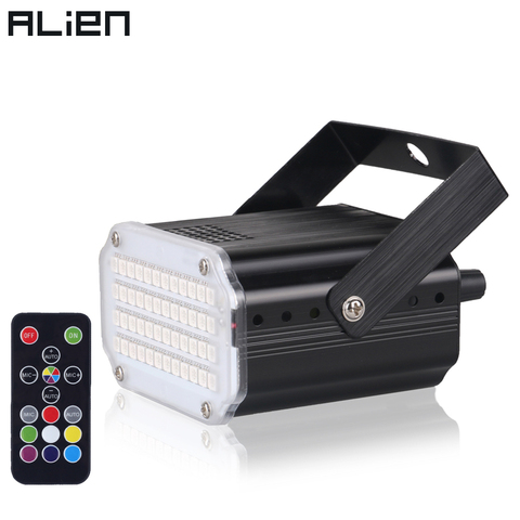 ALIEN 48 RGB UV LED DJ Disco Sound Activated Stage Lighting Effect Party Holiday Club Strobe Flash Lights With Remote Control ► Photo 1/6