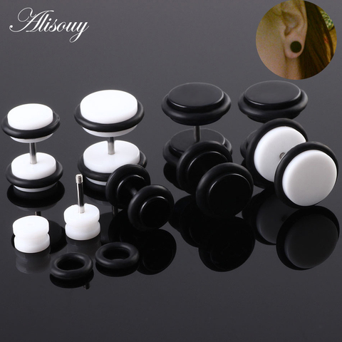 2PCS Acrylic Fake Cheater Ear Plugs and Tunnels Ear Plug Piercing Earring Gauges Cheaters Stretcher Body Jewelry Piercings ► Photo 1/6