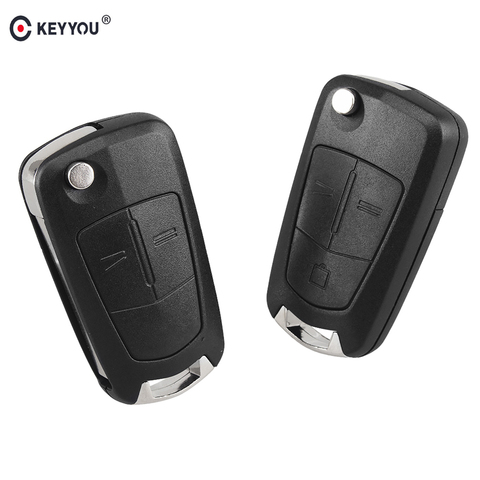 KEYYOU Replacement Blank Flip Key Shell For Opel Astra H Corsa D Vectra C Zafira 2 3 Buttons Remote Car Key Case Uncut Blade ► Photo 1/6
