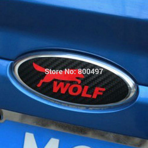 2 x New Design Car Styling Car Logo Cover Sticker Carbon Fiber Vinyl Decal Wolf Emblem for Ford Focus MK 1 Focus MK 2 ► Photo 1/5