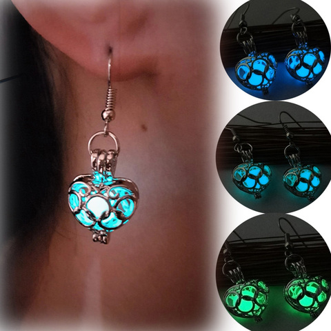 Luminous  Hollow Glowing Stone Drop Earrings for Women Charming design Bohemia Vintage Earrings Jewelry Gifts Top Quality ► Photo 1/6