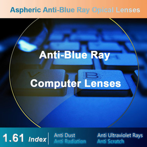 1.61 Anti-Blue Ray Single Vision Men and Women Optical Lenses Prescription Vision Correction Lenses for Digital Devices ► Photo 1/6