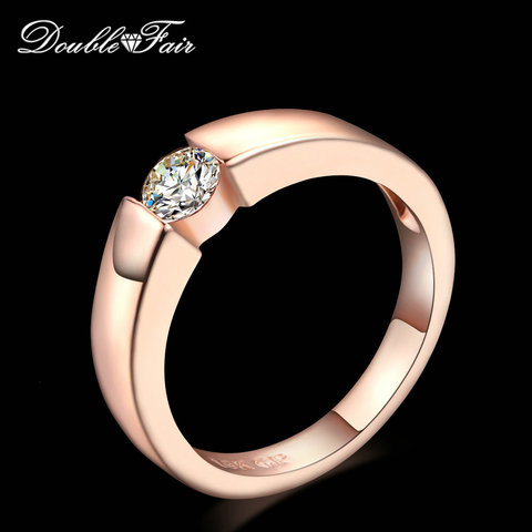 Double Fair Princess Cut Stone Engagement/Wedding Rings For Women white/Rose Gold Color Women's Ring Jewelry HotSale DFR400 ► Photo 1/6
