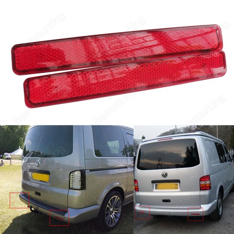 ANGRONG 2x For VW Transporter T5 2003-11 Multivan Red Rear Bumper Reflector Light Left Right ► Photo 1/1