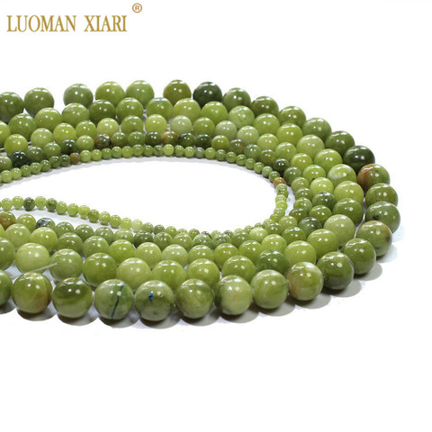 New Chinese Jades Chalcedony Natural Green Stone Beads For Jewelry Making DIY Bracelet Necklace 4/6/8/10/12 mm Strand 15'' ► Photo 1/6