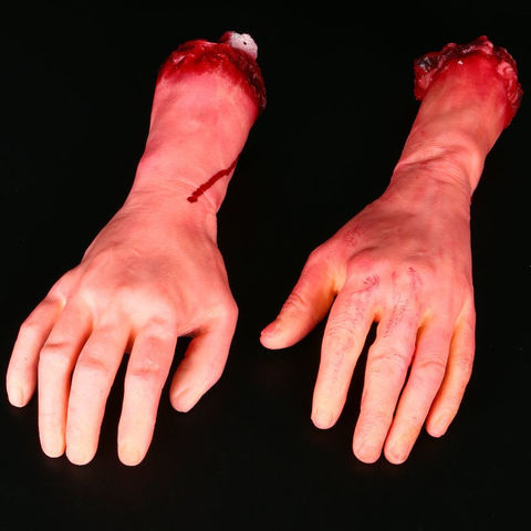 Horror Halloween Trick Toys Blood Severed Bloody Gadgets Scary Latex Bloody Cut Hand Bone Halloween Joke Artificial Broken Hand ► Photo 1/5