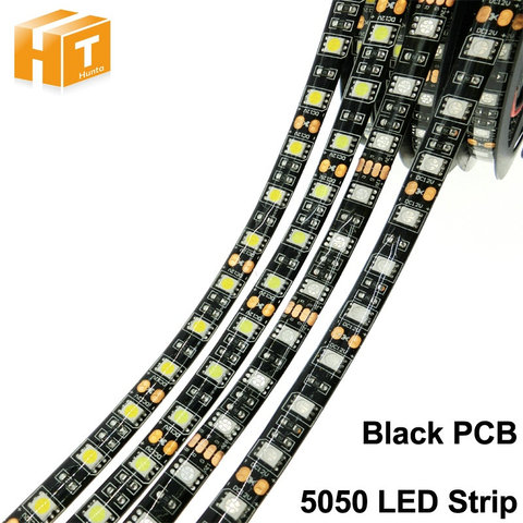 Black PCB LED Strip 5050 DC12V No Waterproof / Waterproof 60LED/m RGB / White / Warm White Flexible LED Light Strips. ► Photo 1/6