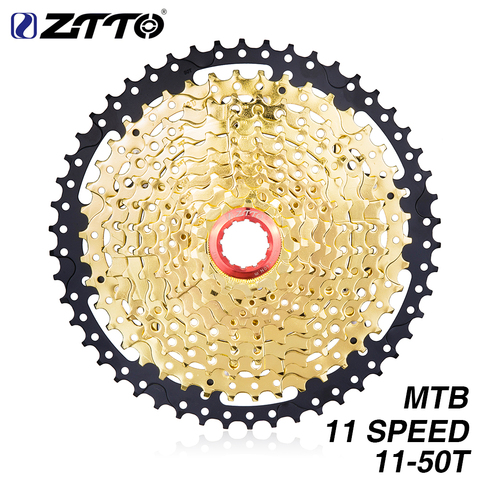 ZTTO 11S 11-50T SL Black GOLD Cassette MTB 11 Speed Golden Wide Ratio Freewheel Mountain Bike parts for K7 XO1 XX1 m9000 ► Photo 1/6