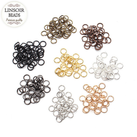 LINSOIR 200pcs Metal 4 5 mm Open Jump Rings & Split Rings Gold/Black/Silver/Bronze Color Connectors for Jewelry Making F309 ► Photo 1/6