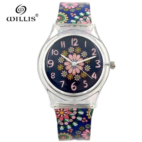 WILLIS Brand Women Waterproof Quartz Watches Retro Flowers Silicone Watch Fashion Ladies Leisure Clock Dress Watches ► Photo 1/6