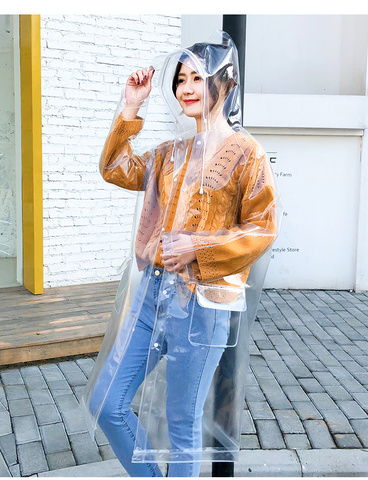 FreeSmily Fashion Transparent Raincoat Adult Hiking Outdoors Fishing Raincoat EVA Plastic Environmental Protection Raincoat ► Photo 1/6