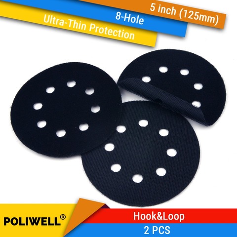 2PCS 5 Inch(125mm) 8-Hole Ultra-thin Surface Protection Interface Pad for Sanding Pads and Hook&Loop Sanding Discs Thin Sponge ► Photo 1/6