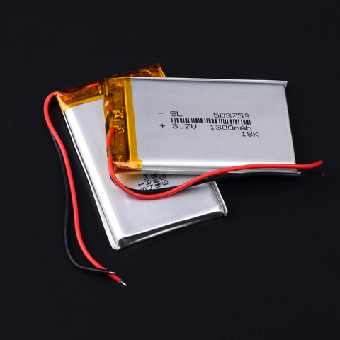 3.7V 1300mAH 503759 polymer lithium ion/Li-ion Rechargeable battery for GPS,mp3,mp4,mp5,dvd,bluetooth,model toy mobile bluetooth ► Photo 1/2