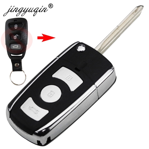 jinyuqin 3/4 Button Modified Flip Remote Car Key Shell Case for Kia Hyundai Elantra Sonata Genesis Santa Fe Accent Coupe Tucson ► Photo 1/4
